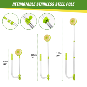 Telescopic Window Cleaning Tool High Rise Window Cleaner U Shape Smart Angle Adjust Wash Bar Cleaner with Squeegee