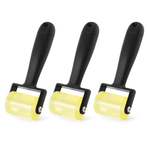 3Pcs Roller Scraper for Car Body Film Application Vinyl Wrap Scroll Squeegee Soft Sponge Rubber Wheel Seam Cleaning Tools