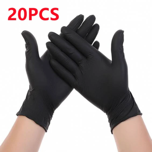 Black Disposable Nitrile Gloves 20/50/100Pack Latex Free Industrial Grade Safety Gloves for Cleaning Mechanic Automotive Tattoo