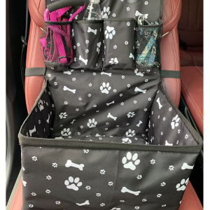 Dog Car Seat with Storage Pockets,Travel Dog Car Seat Cover Folding Hammock Dog Car Seat Basket for Small Medium Dogs